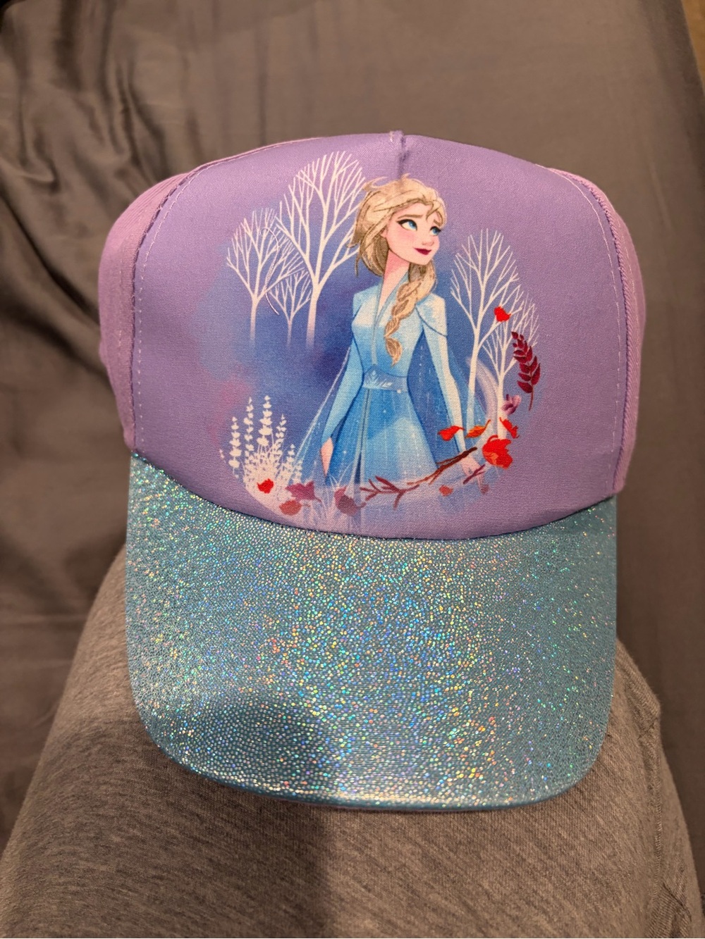 Disney Lavender Elsa Cap with Sparkle Blue Brim